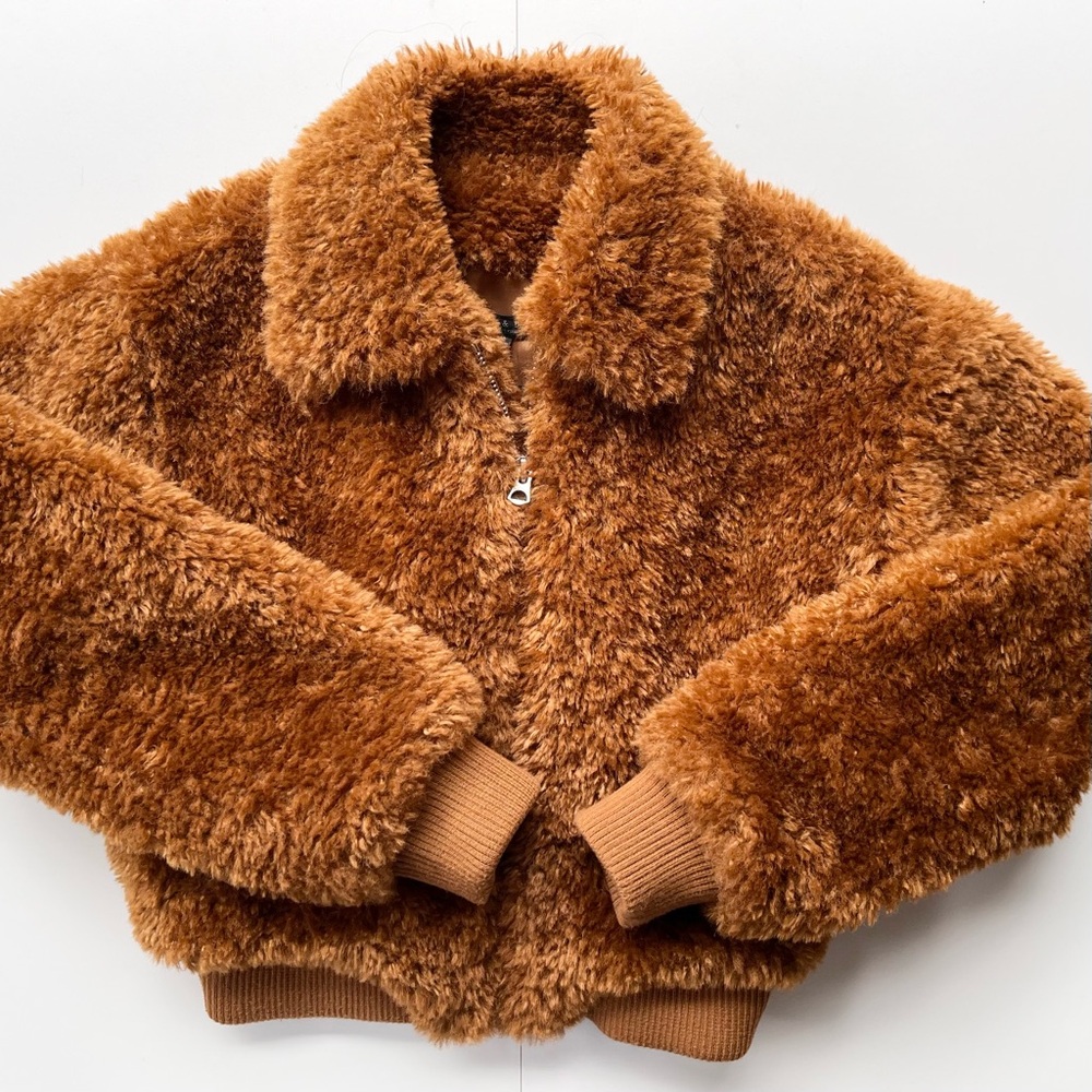RAG & BONE Nikki wool faux fur bomber jacket